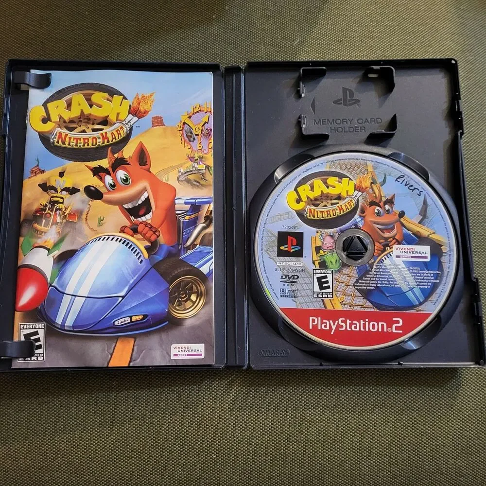 Crash Nitro Kart Greatest Hits (Sony PlayStation 2, 2003) W/ Manual Free Ship